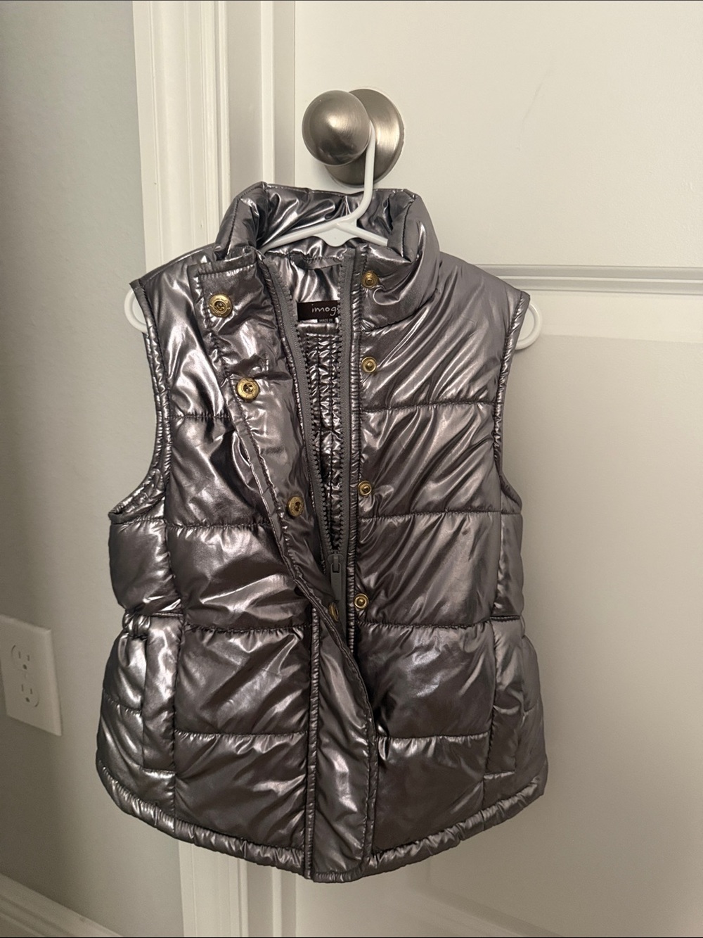 Imoga Metallic Gray Puffer Vest for Kids